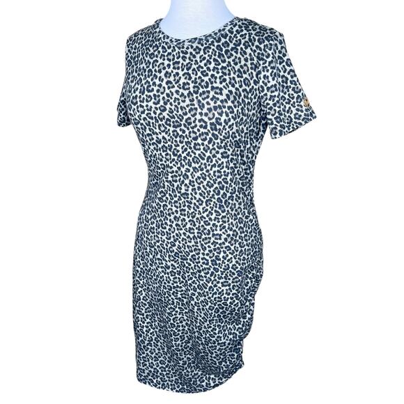 MICHAEL Michael Kors Leopard Print T-Shirt Dress with Side-Ruching Size Med NWT - Picture 14 of 14